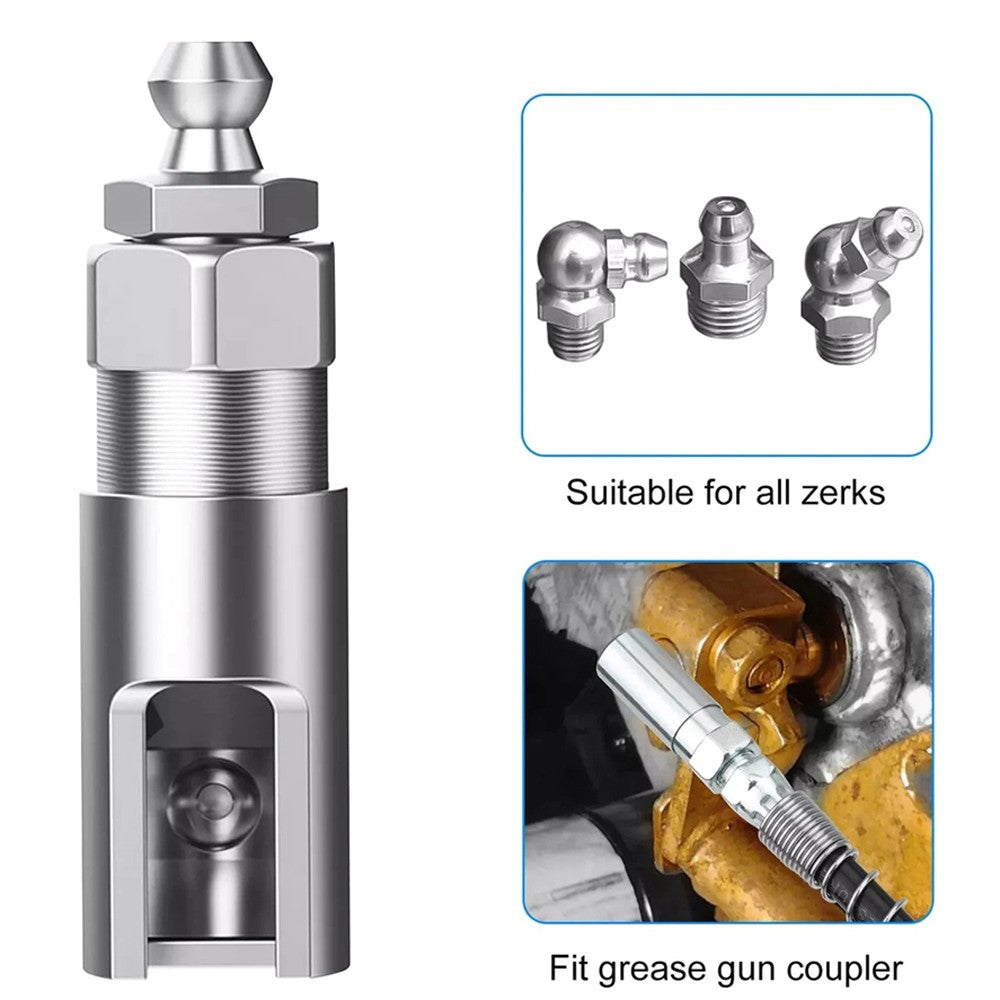8PCS Set Grease Gun Injector Needle Dispenser Nozzle 90 Degree Coupler Adapter