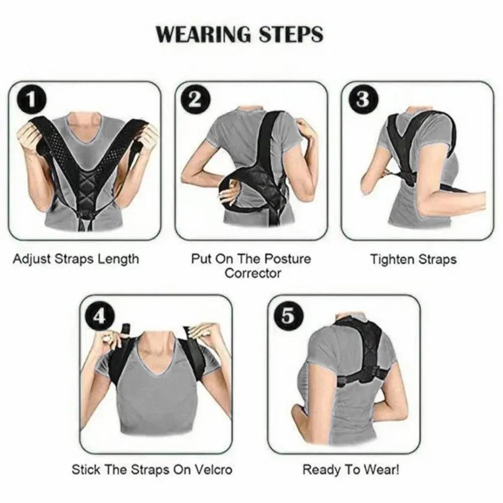Posture Corrector Adjustable Back Brace Shoulder Support Clavicle Belt Men Women