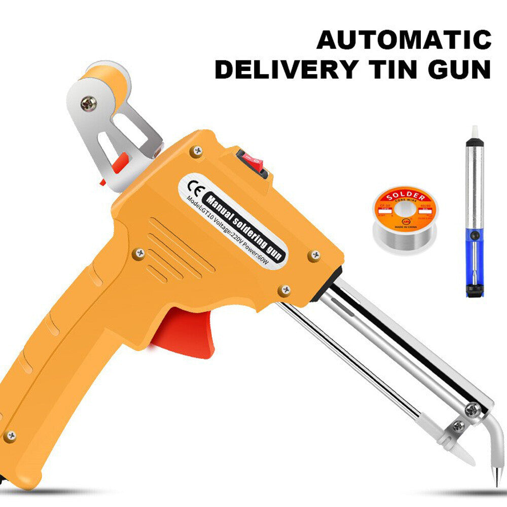Professional 60W Auto Electric Soldering Iron Gun with FLUX 2% Solder Tin Wire