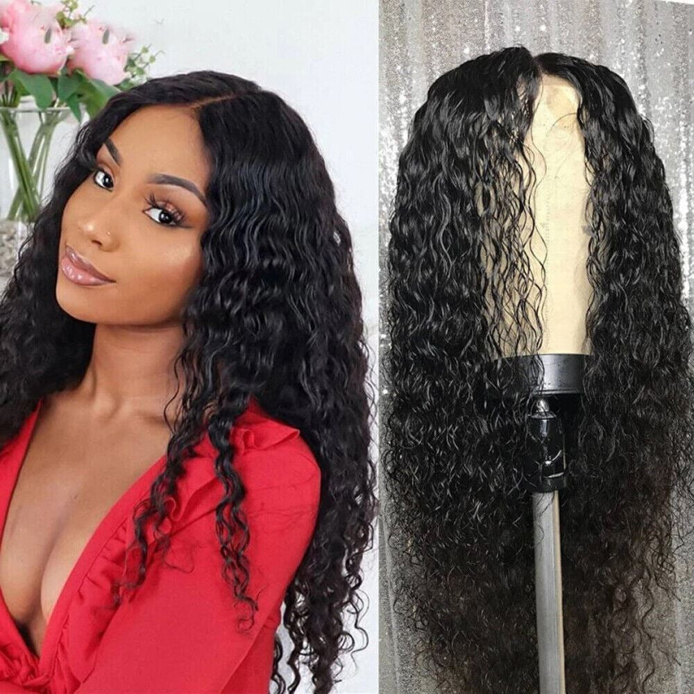 AA Hair Front Wig Womens Brazilian Human Long Curly Lace Wavy Hair Wigs US 2024