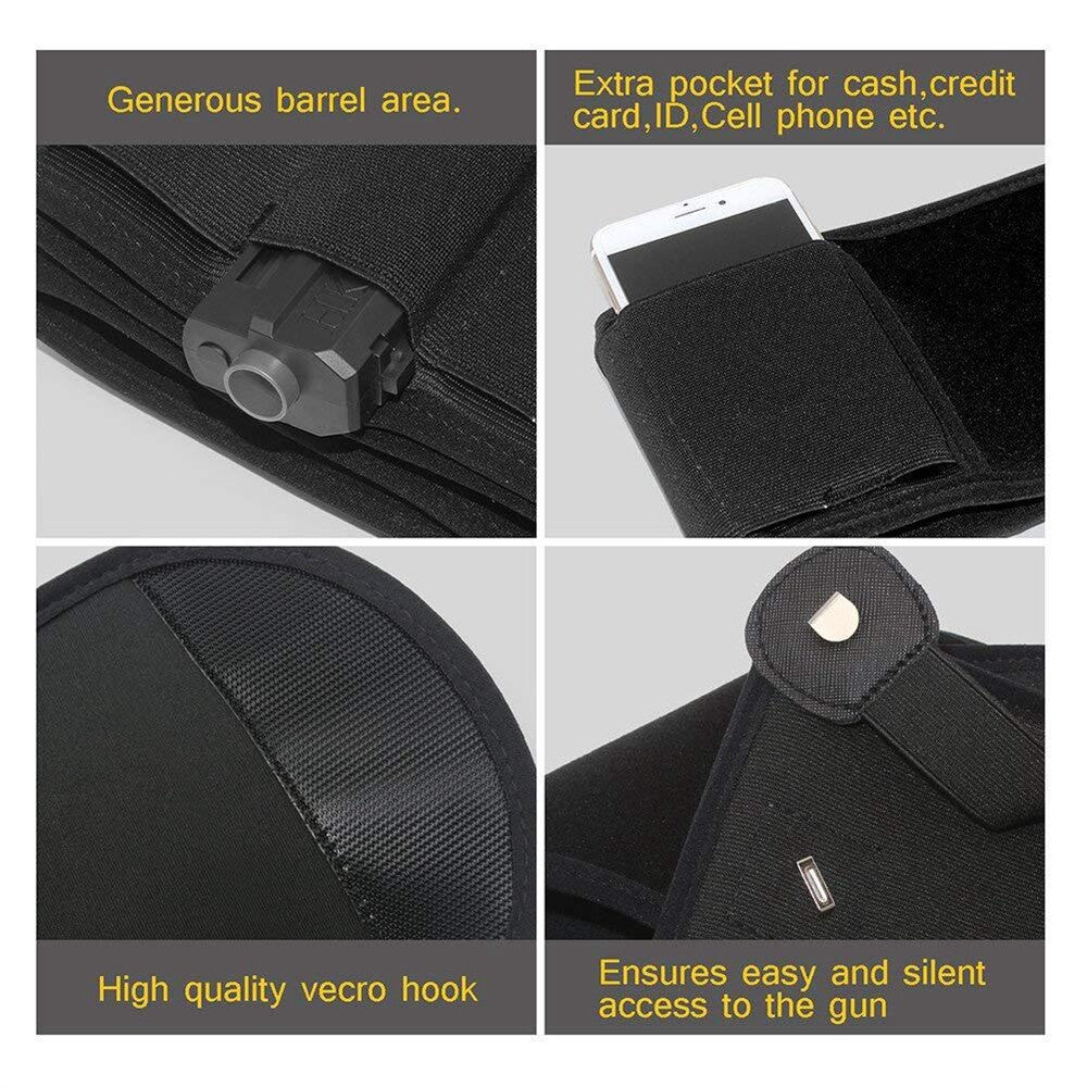 Tactical Belly Gun Holster Belt Concealed Carry Waist Pistol Holder Magazine Bag