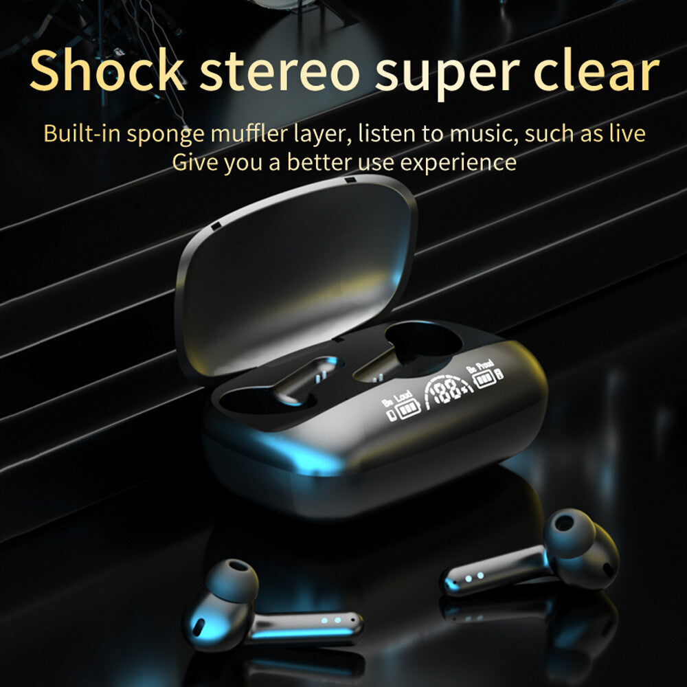 Bluetooth 5.2 True Wireless Earbuds Waterproof Headphones with Charging Case US