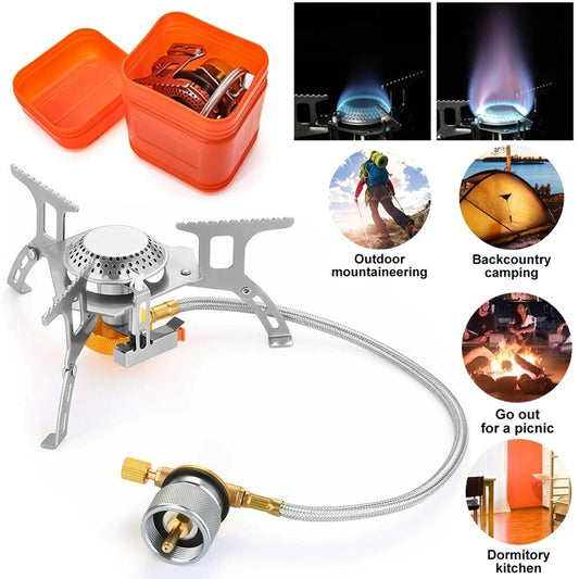 3900W Portable Backpacking Camping Gas Stove with Piezo Ignition Burner Case US