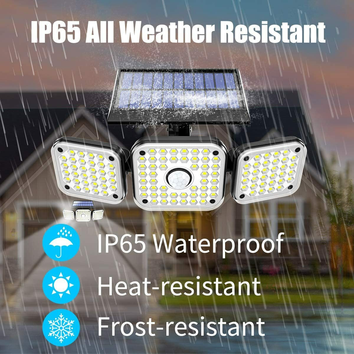 112 LED Solar Lamp Motion Sensor Wall Light Waterproof 3 Modes Garden Porch US