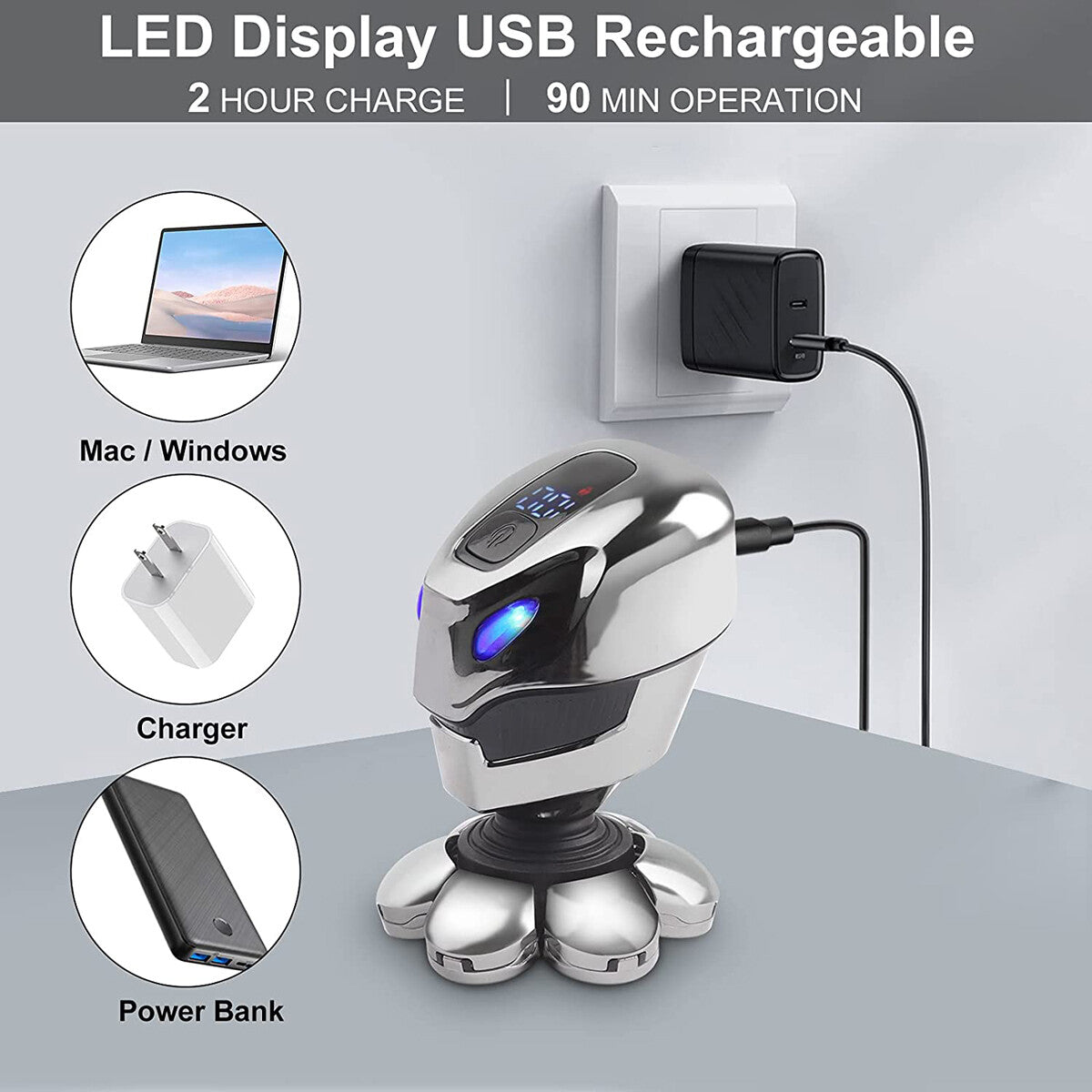 Men'S Razor Rotary Waterproof Electric Shaver Pop-Up Trimmer Wet Dry Cordless US