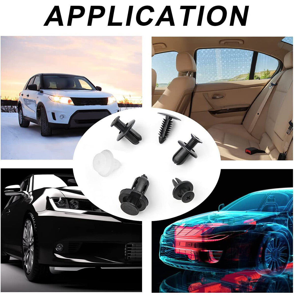 Car Accessories Clip Trim Push Pin Rivet Bumper Door Panel Retainer Fastener Kit