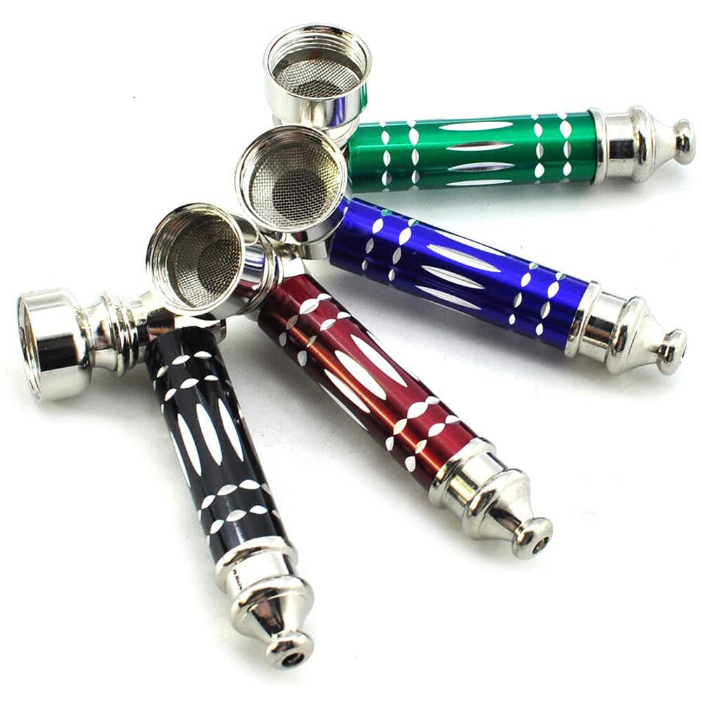 3 1/2" Metal Smoking Pipe W/Lid Tobacco Pipe Metal Hand Pipe Mini Metal Pipe US