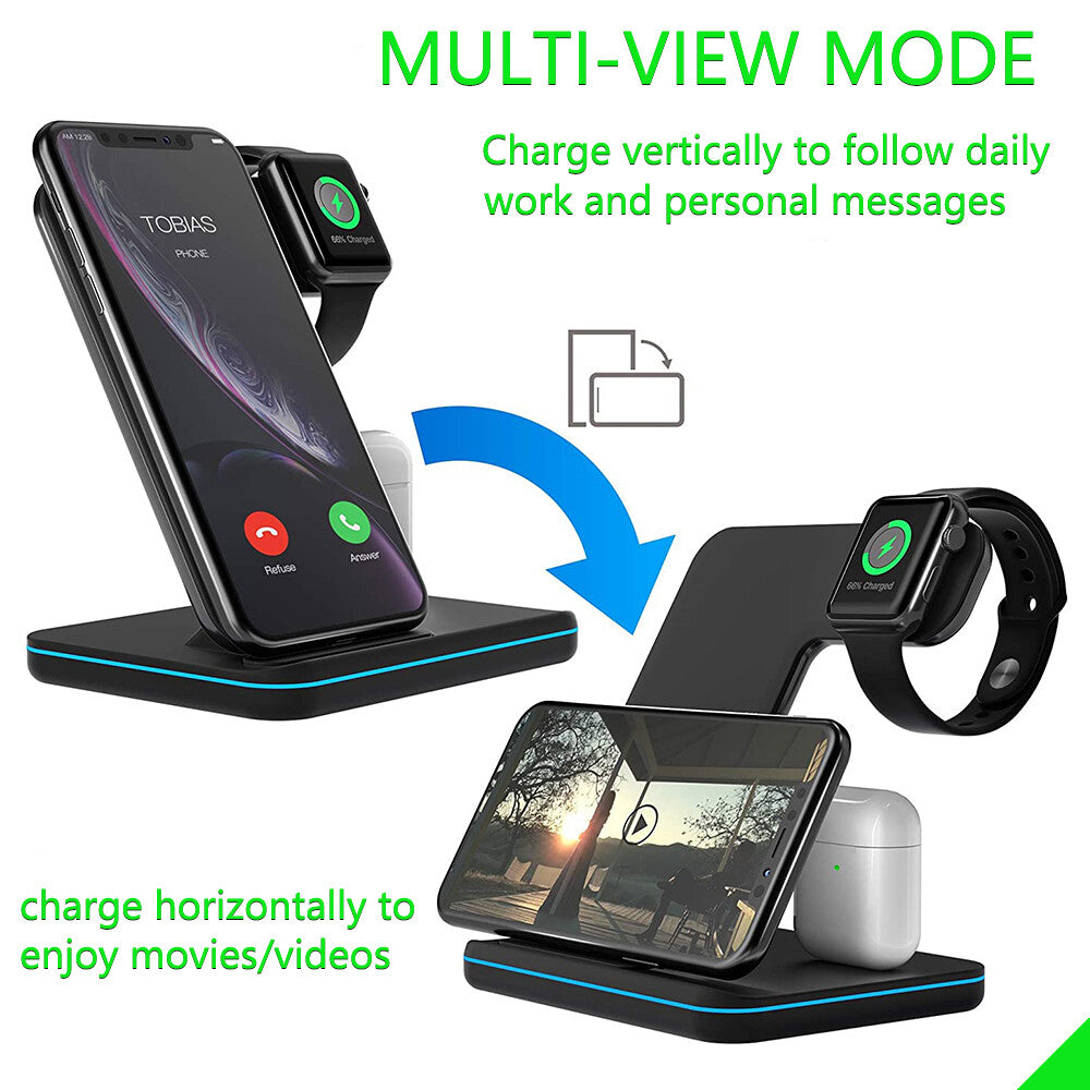 For Iphone 13 Pro Max 12 12 11 3In1 Wireless Fast Charger Charging Stand Station