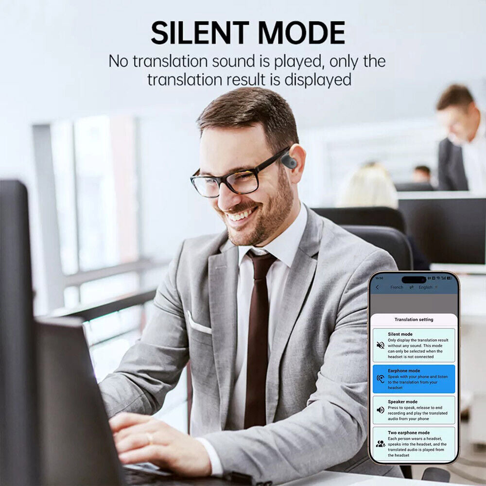 Translator Earbuds 150 Languages Real Time Translation Bluetooth 5.4 Headset US