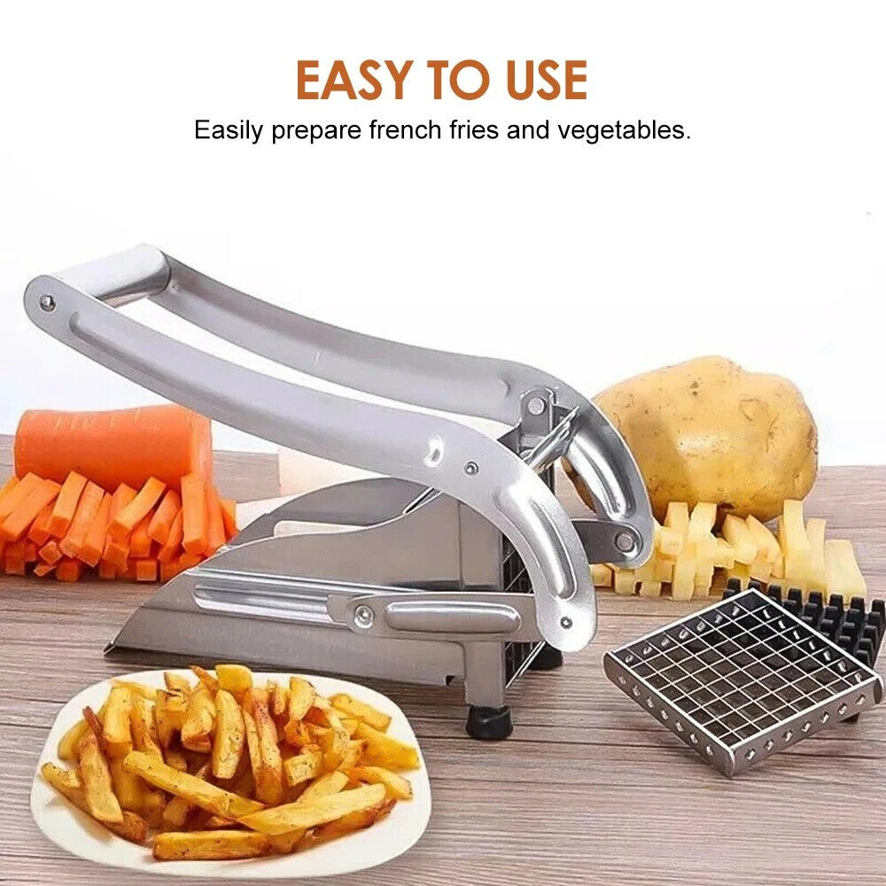 Stainless Steel Potato French Fry Cutter Vegetable Food Chopper Slicer 2 Blades