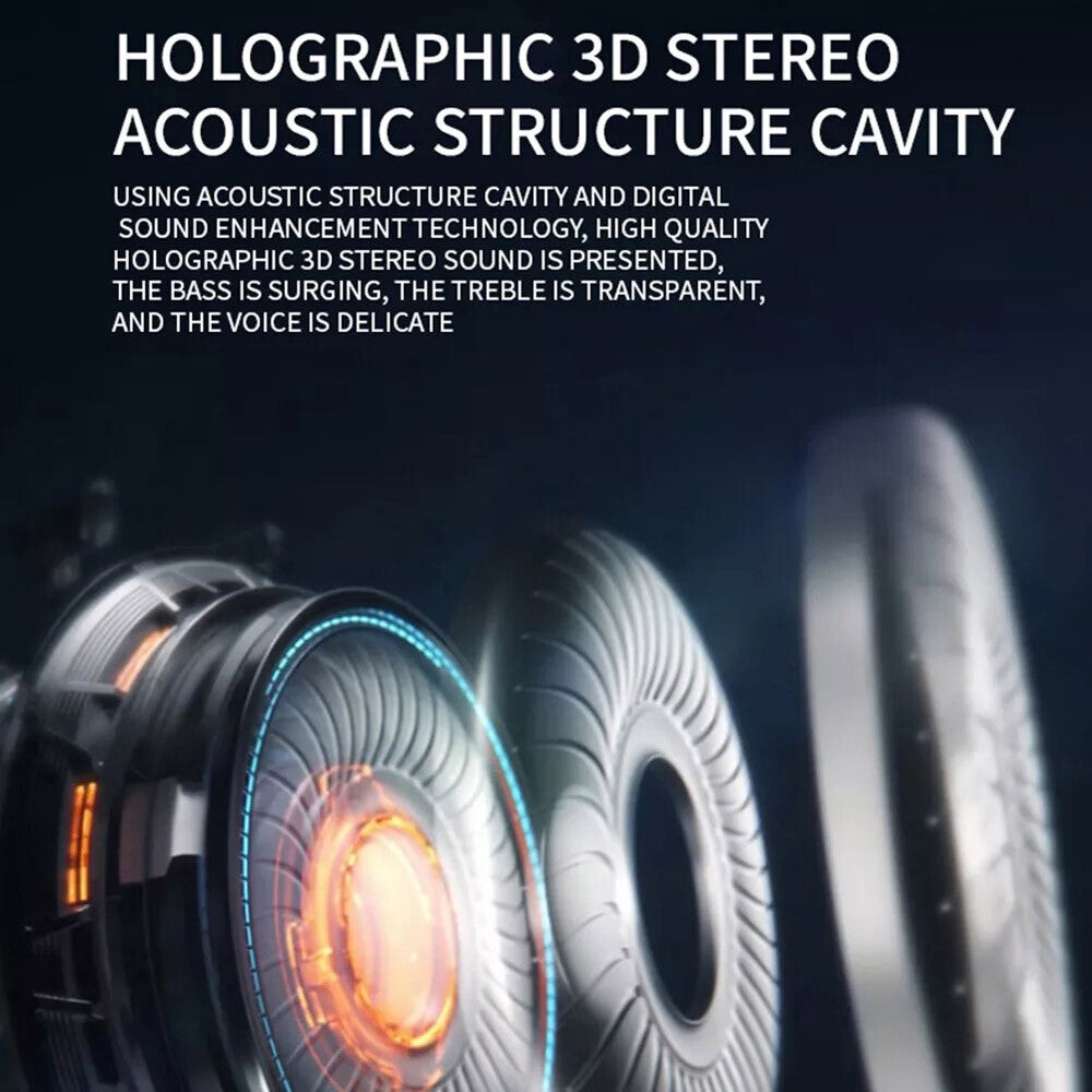 Bluetooth 5.3 Wireless Earbuds Ear Clip Bone Conduction Headphones Sport Headset