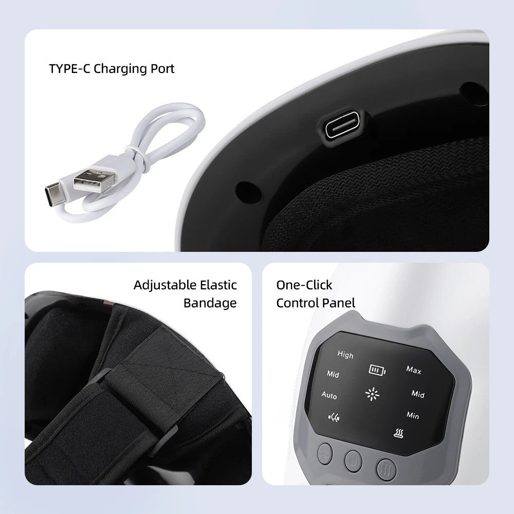 Cordless Knee Massager Heated Vibration Pain Therapy Adjustable W/ LED Screen US