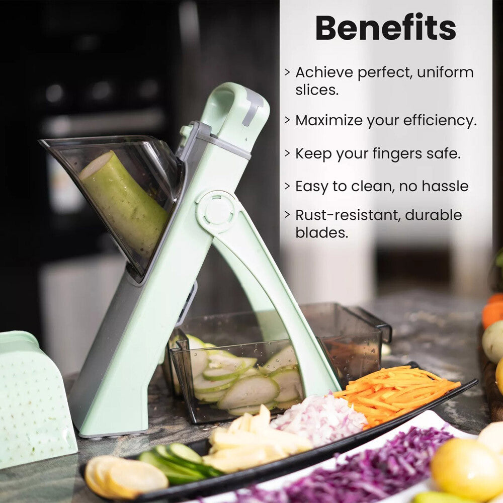 5 in 1 Vegetable Chopper Safe Mandoline Slicer Food Potato Cutter Adjustable US