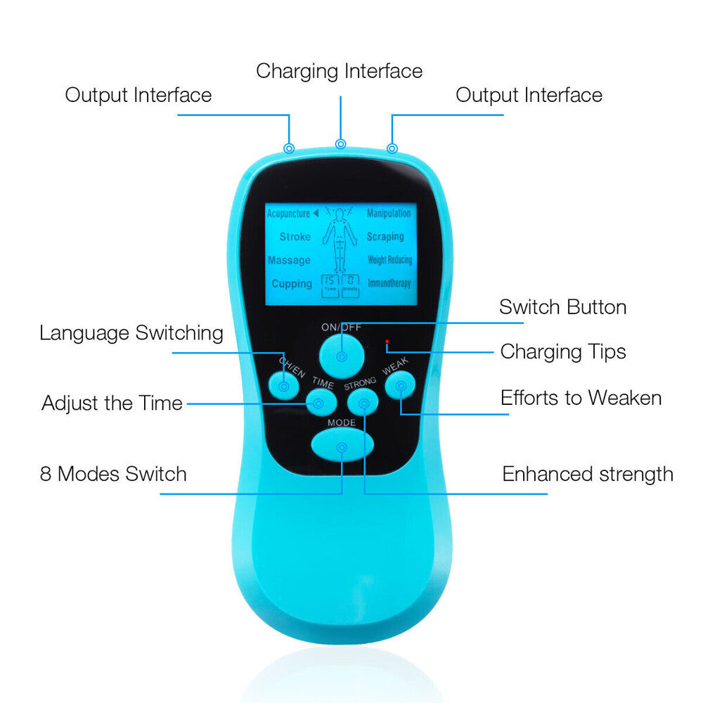Unit Machine Electric Pulse Massager Muscle Stimulator Pain Relief Therapy Relax