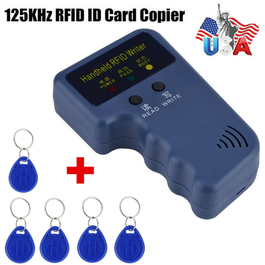 Handheld RFID ID Card Copier Key Reader Writer Duplicator 125Khz+5Pcs Tags US
