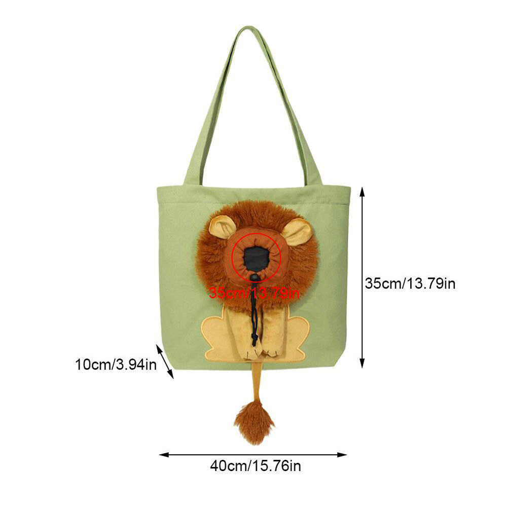 Lion Shaped Shoulder Bag Pet Puppy Dog Cat Carry Bag Travel Tote Shopping Bag US