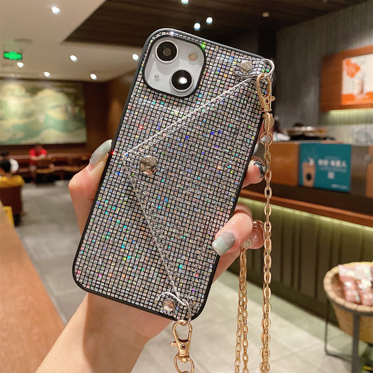 Bling Glitter Card Pocket Case Cover for Iphone 13 12 11 XS Max XR X & Strap US