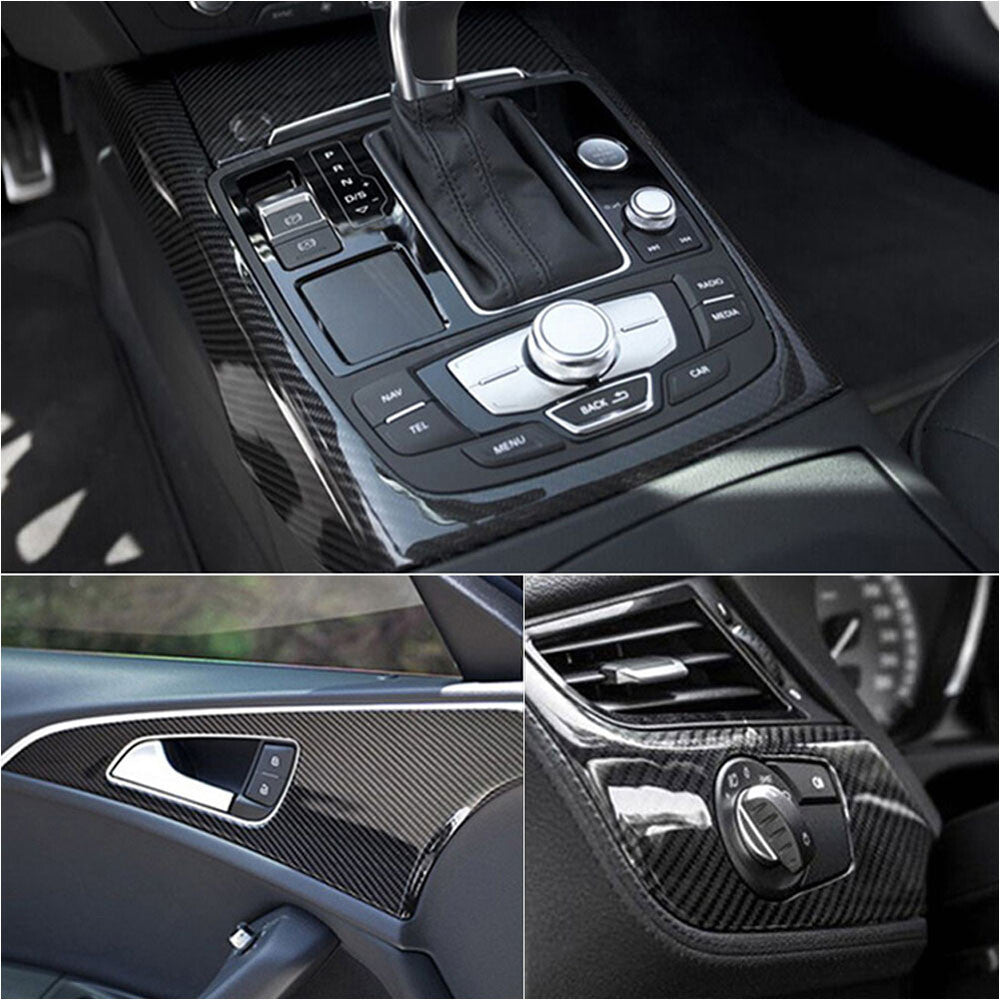 Auto Accessories 7D Glossy Carbon Fiber Vinyl Film Car Interior Wrap Stickers US