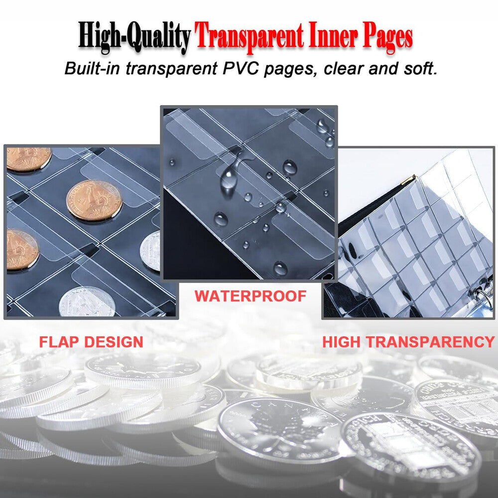 480 Pocket Coin Collection Album Collection Coin Books High Capacity Coin Holder
