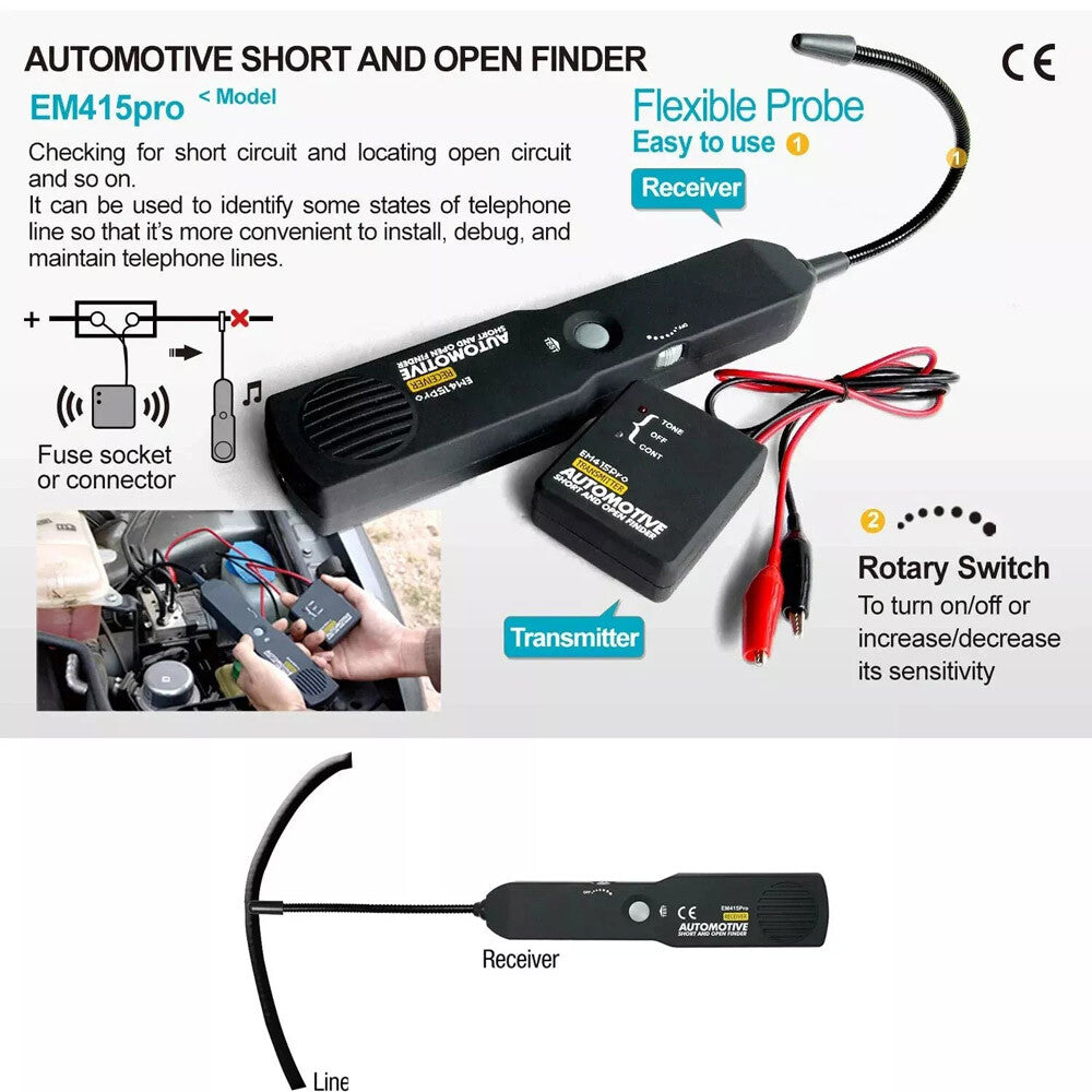 Circuit Tester Automotive Short and Open Finder DC 6-42V Car Wire Tracker Tool