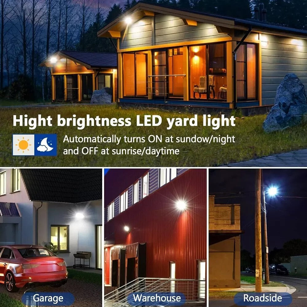 150W Flood Light LED Barn Yard Street Waterproof Outdoor Security Dusk to Dawn