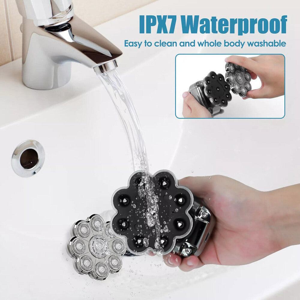 8D 5In1 Rotary Shaver Cordless Hair Trimmer Bald Head Razor Electric Men Wet Dry