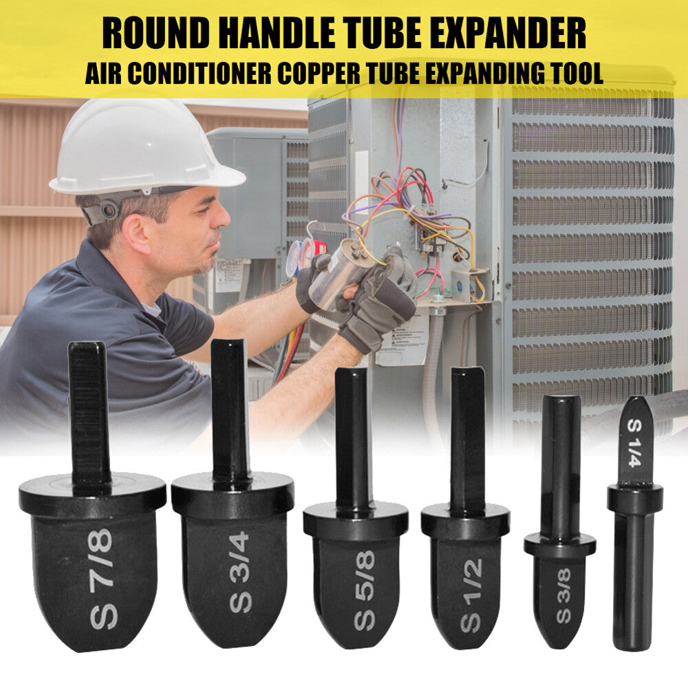 6PCS Air Conditioner Copper Tube Expander Swaging Tool Drill Bit Flaring Tool US