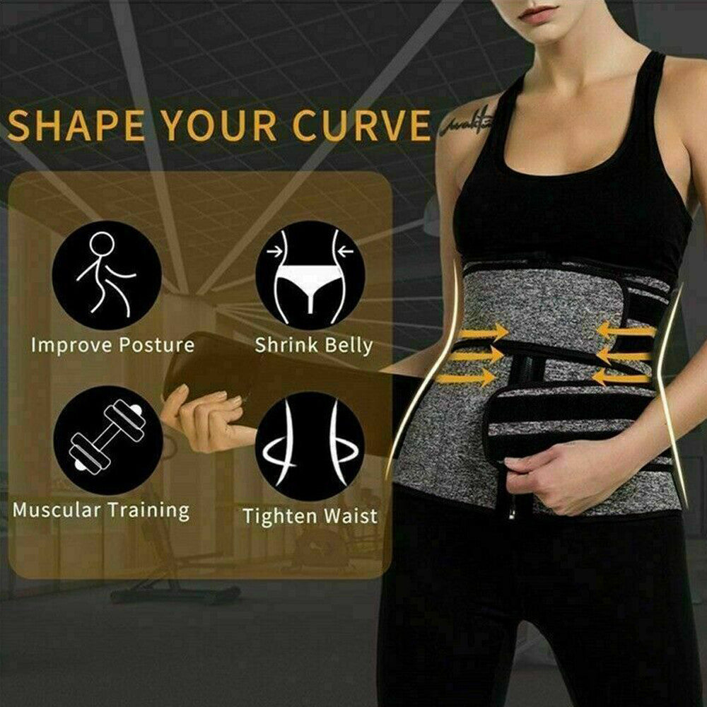 Waist Trainer Women Corset Sauna Sweat Weight Loss Body Shaper Yoga Slimmer Belt