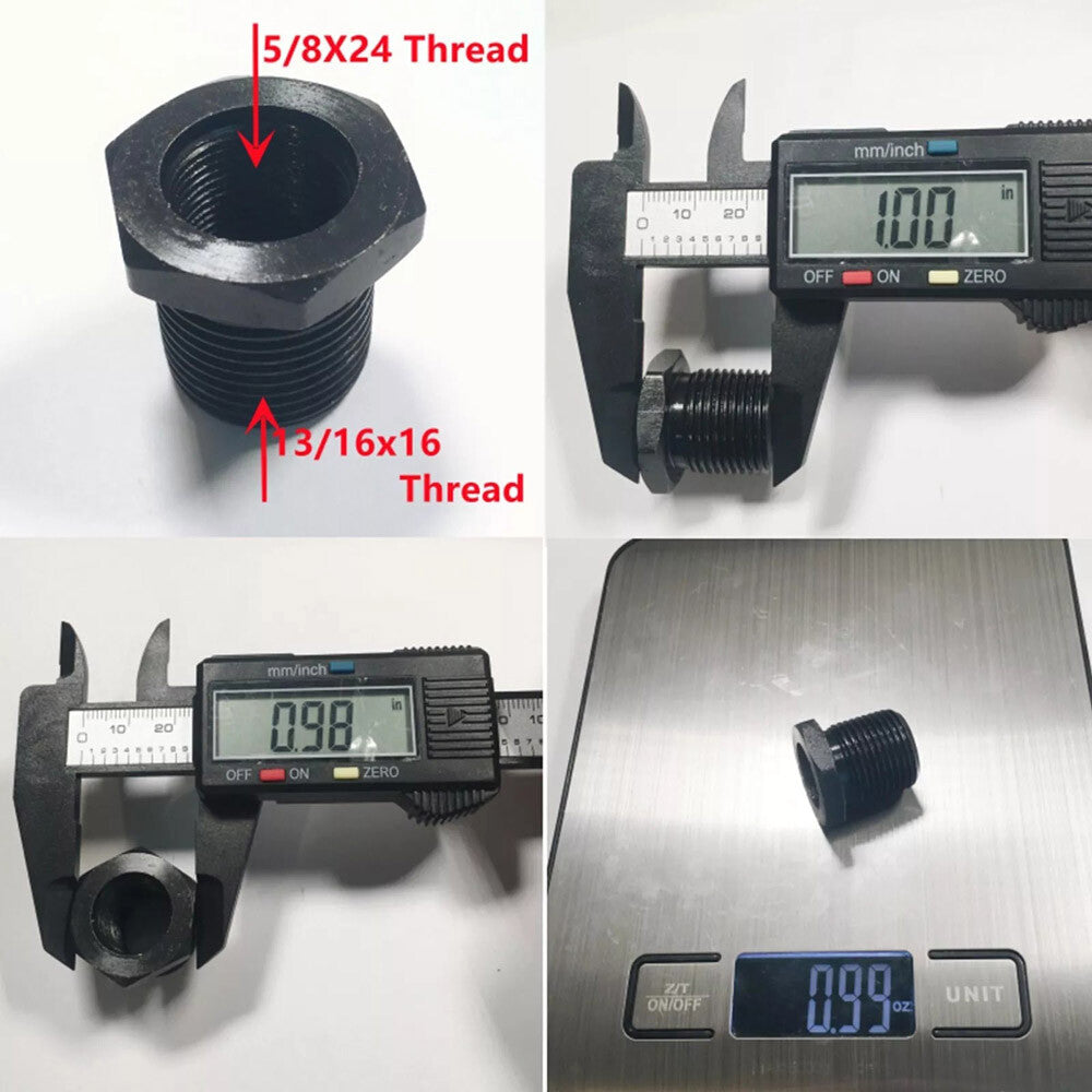 3 Pack Steel Thread Adapter Convert 5/8X24 to 3/4X16.13/16X1