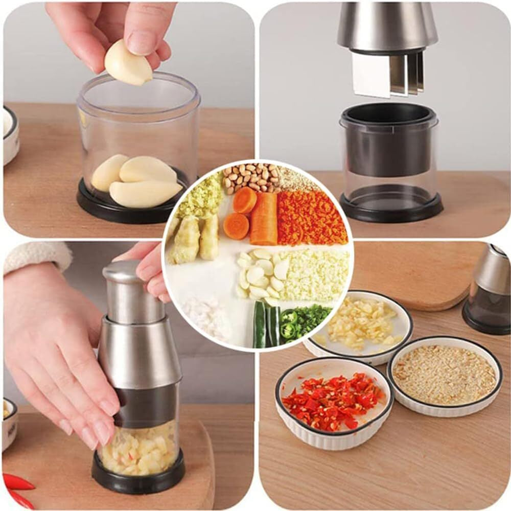 Pressed Garlic Onion Chopper 304 Stainless Steel Hand Food Chopper Kitchen Tools