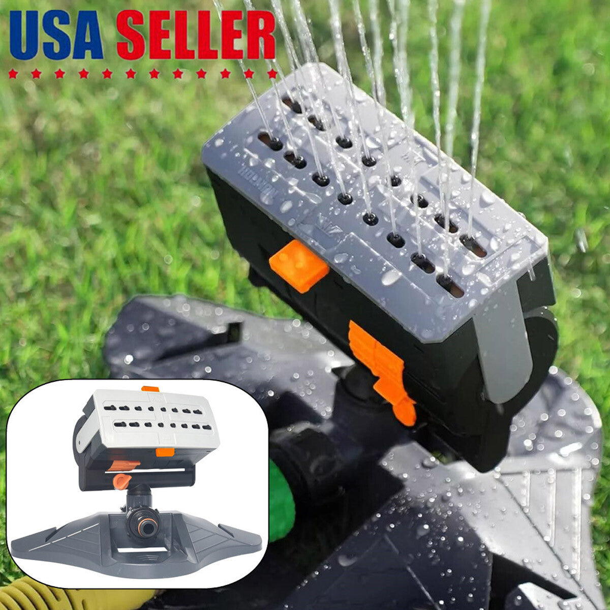 Mini Turbo Oscillating Sprinkler Garden Sprinkler with Large Base Adjustable US
