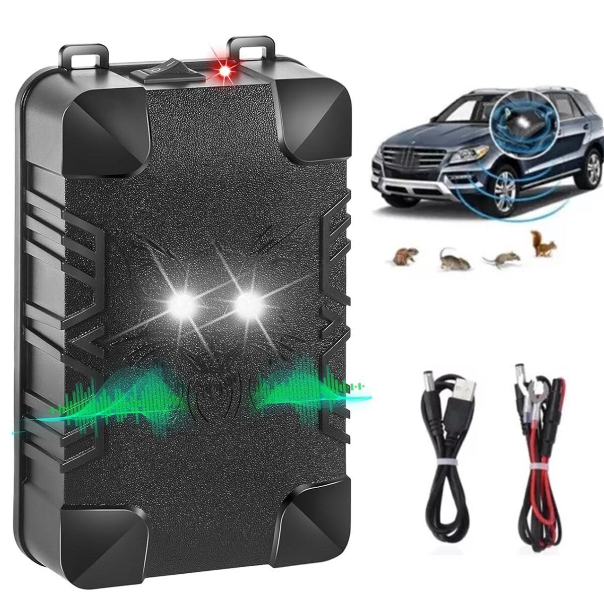 Car Ultrasonic Mouse Repeller Vehicle Rat Rodent Pest Animal Deterrent Repellent