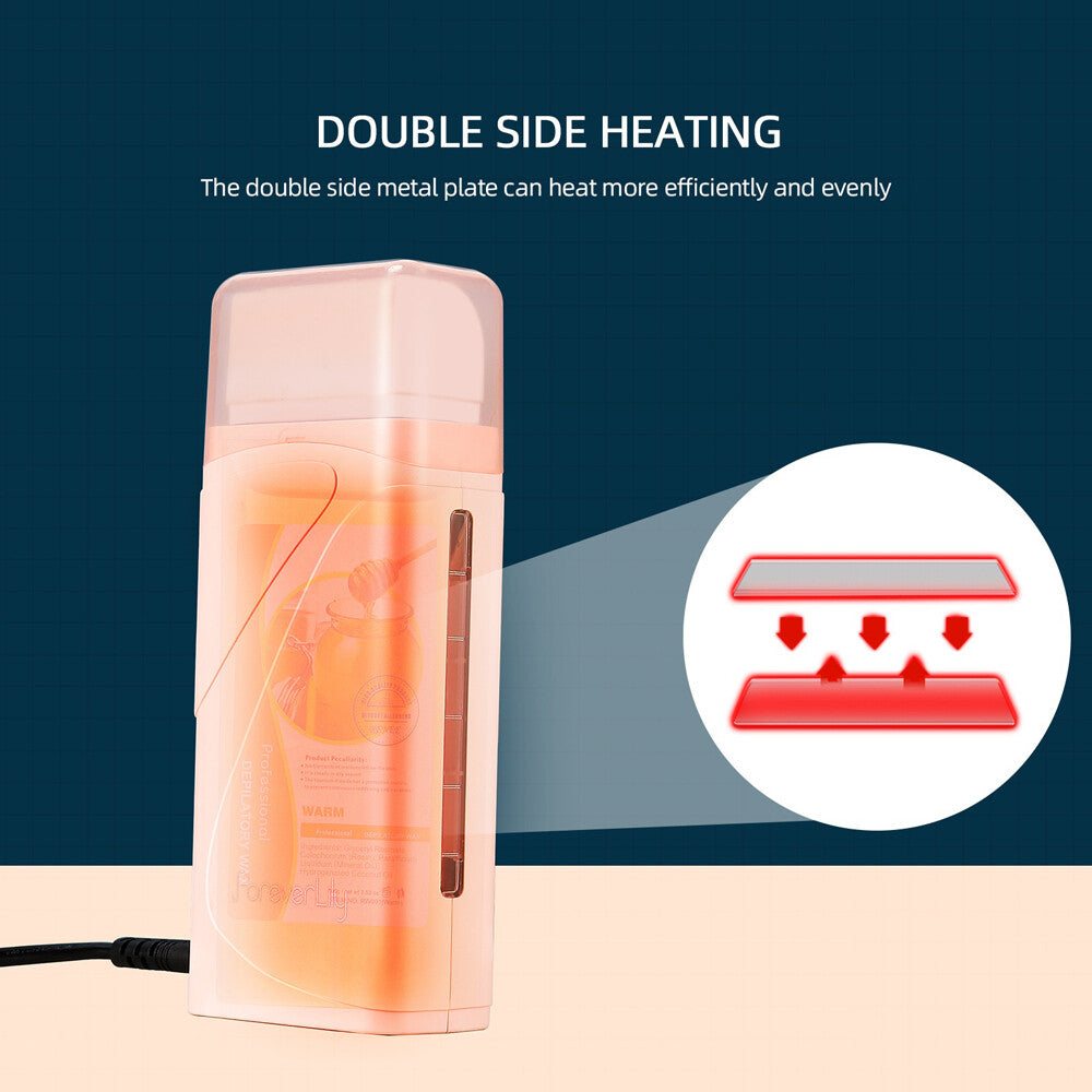 Roll on Depilatory Wax Hot Wax Warmer Heater Cartridge Hair Removal Waxing Kit