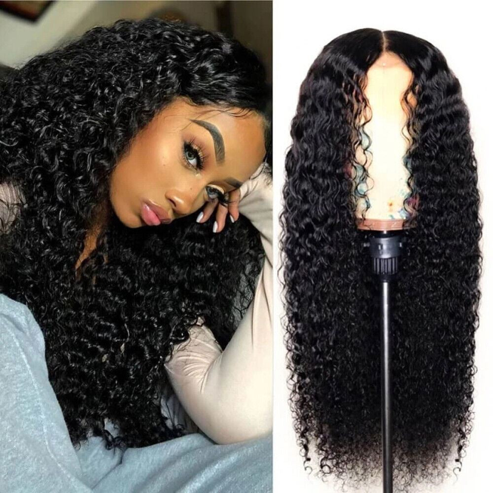 AA Hair Front Wig Womens Brazilian Human Long Curly Lace Wavy Hair Wigs US 2024