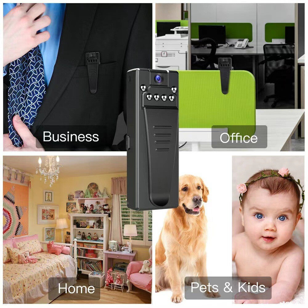 1080P HD Camcorder Mini Police Body Camera 180° Video DVR IR Night Cam 36 Hours