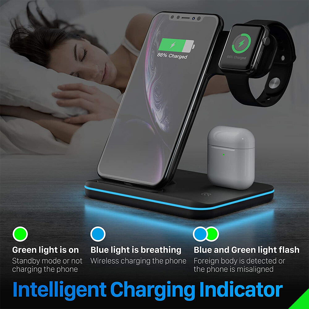 For Iphone 13 Pro Max 12 12 11 3In1 Wireless Fast Charger Charging Stand Station