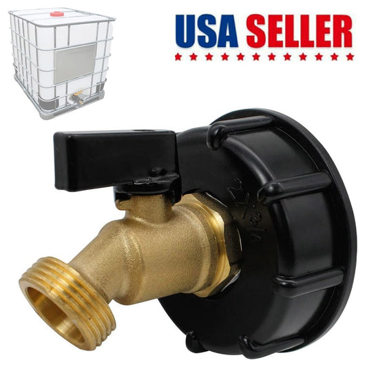 275-330 Gallon IBC Tote Water Tank Adapter 2" Brass Fittings Valve Connector US