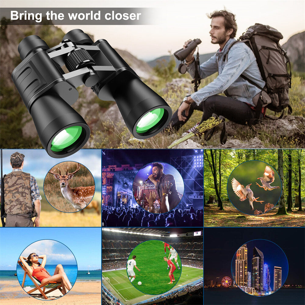 180X100 HD Military Zoom Powerful Binoculars Day/Low Night Optics Hunting & Case