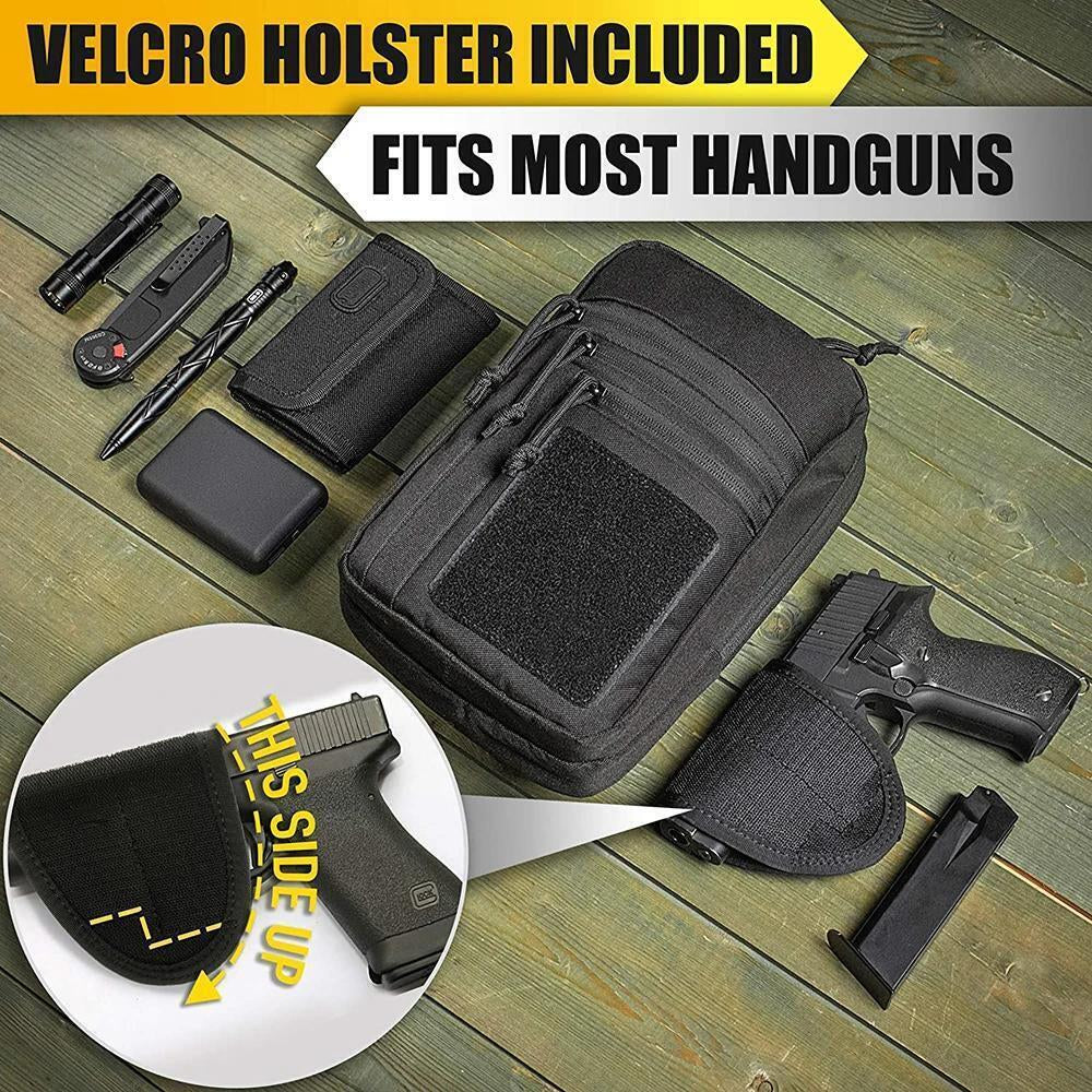 Tactical Gun Bag Pistol Holster Concealed Carry Chest Crossbody Pack Handgun Bag