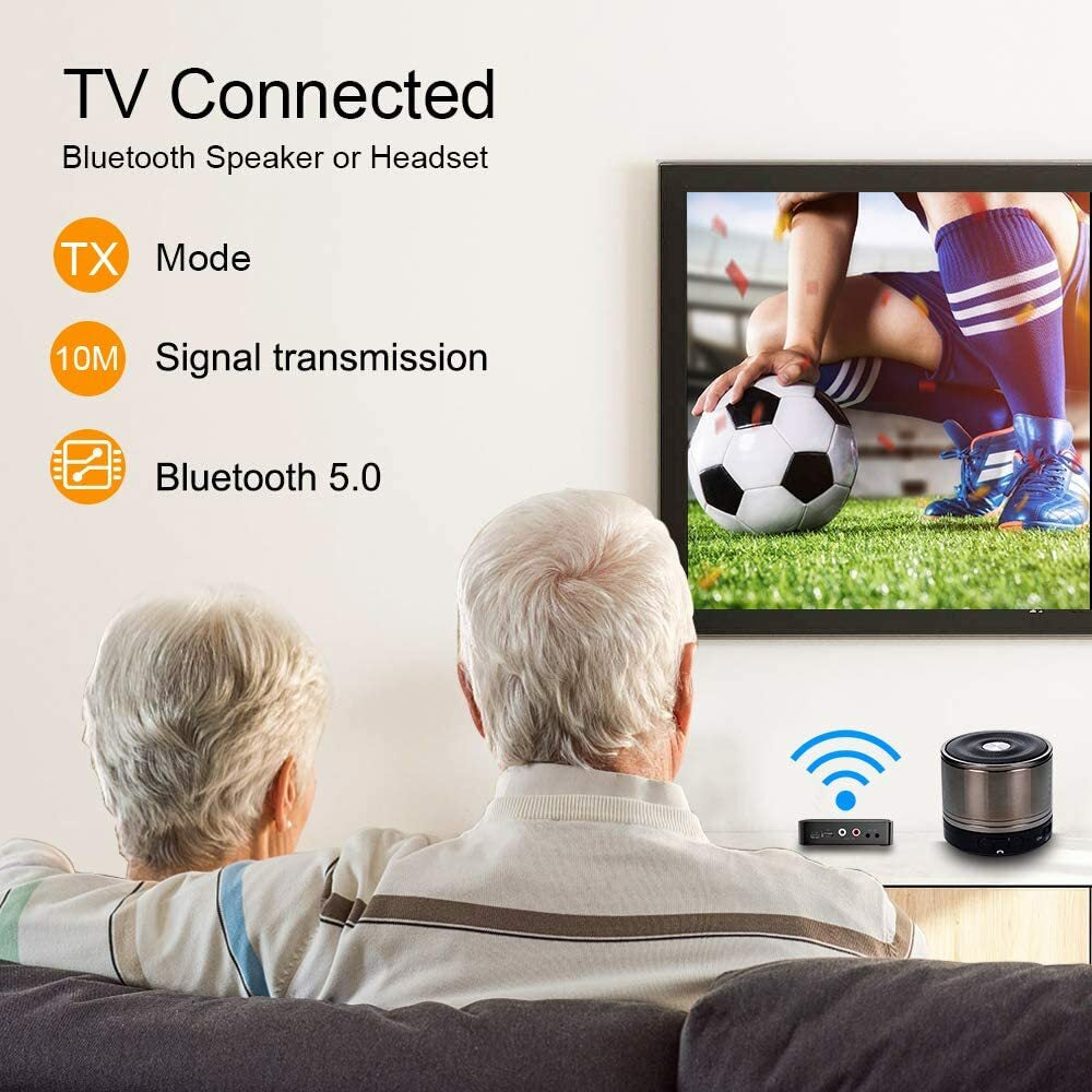 Bluetooth 5.0 Receiver Transmitter Wireless 3.5Mm AUX NFC to 2 RCA Audio Adapter