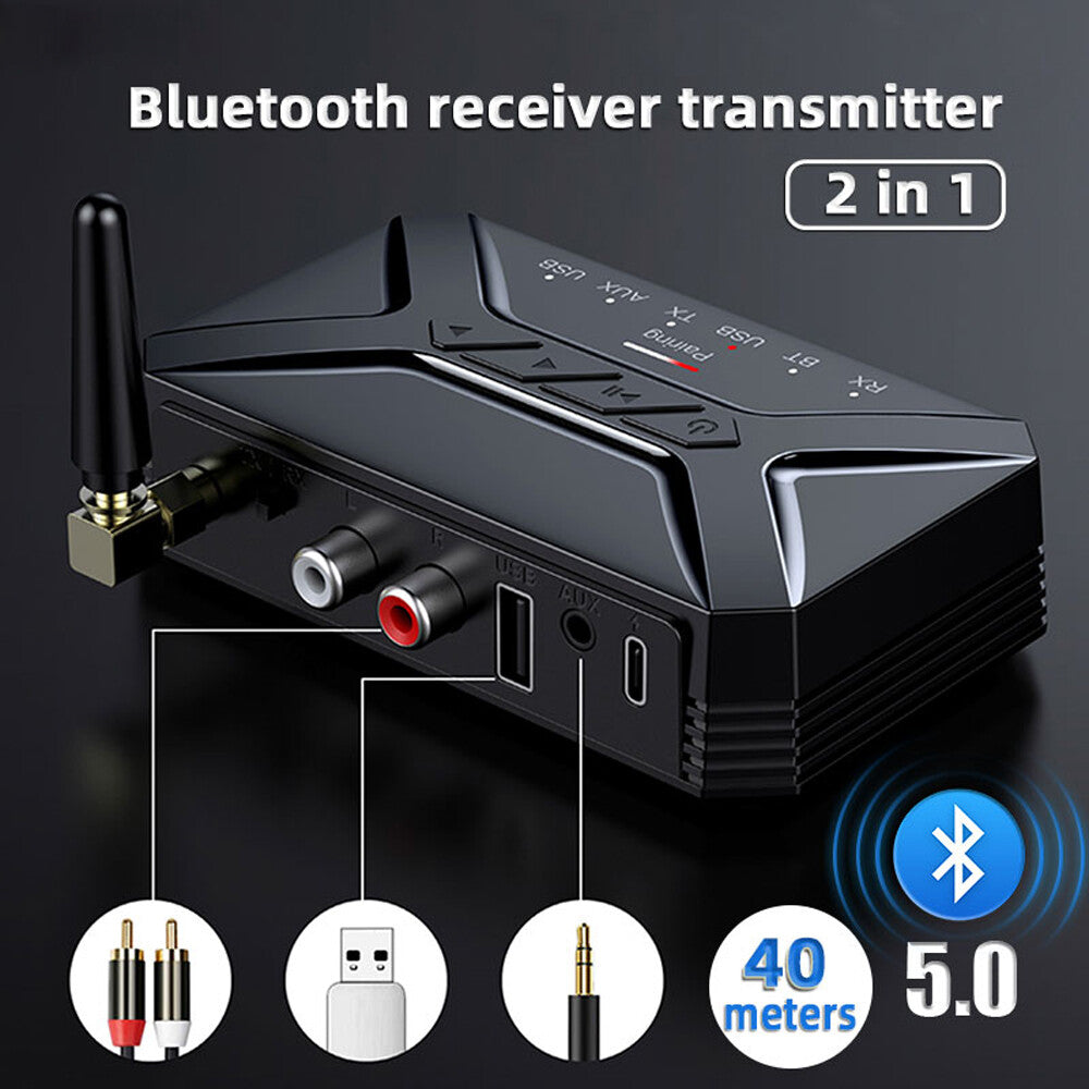 Long Range Bluetooth 5.0 Transmitter Receiver TV Home Car Stereo Audio Adapter