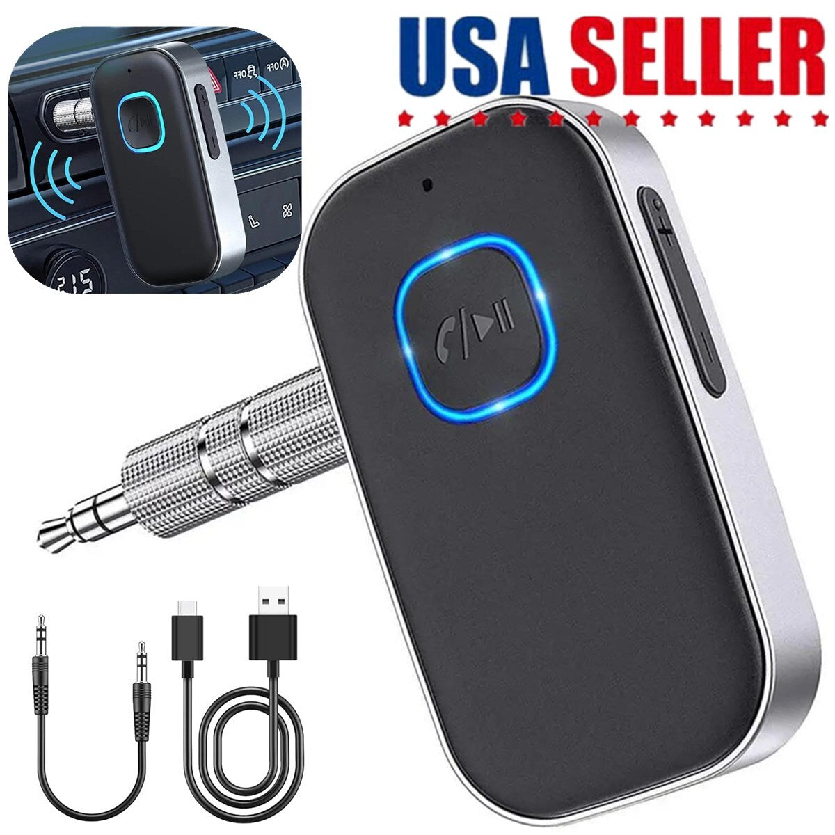 Bluetooth Transmitter Call Music Receiver 3.5Mm Jack AUX Adapter Car Smartphones