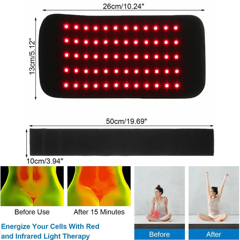 30W 660Nm 850Nm near Infrared Red Light Therapy Waist Wrap Pad Belt Pain Relief