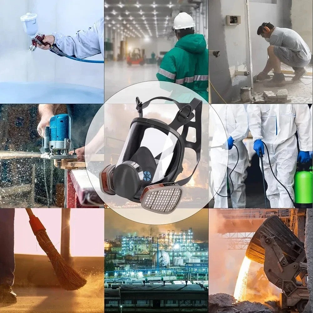 Full Face Gas Mask Painting Spraying Respirator W/Filters for 6800 Facepiece US