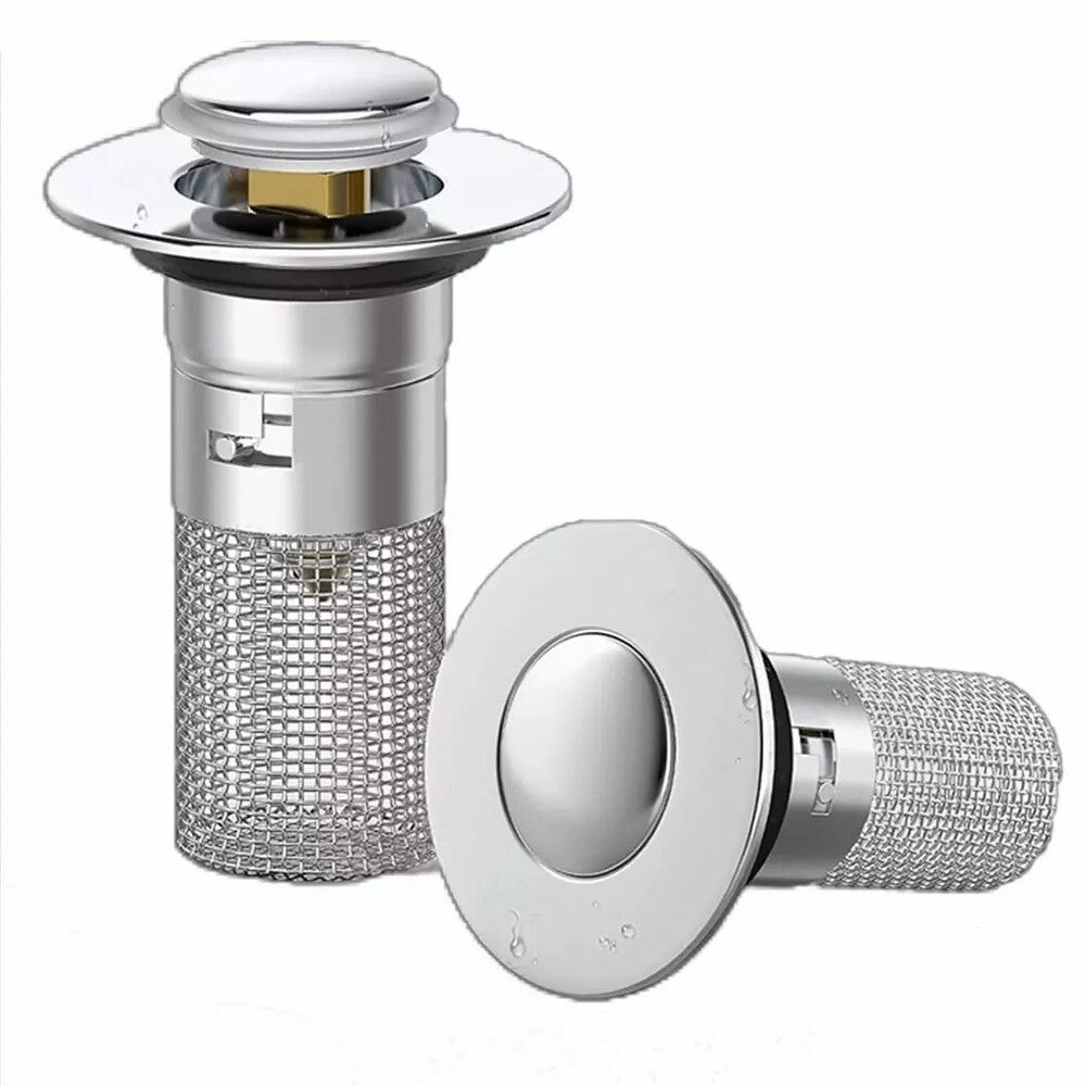 2X Bathroom Sink Stopper Hair Catcher Bathroom Pop up Sink Strainer Drain Filter