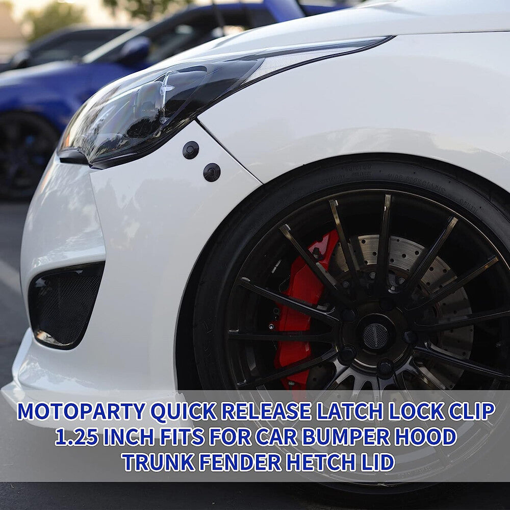 4PCS Aluminum Bumper Quick Release Fasteners Kit for Car Trunk Fender Hatch Lid