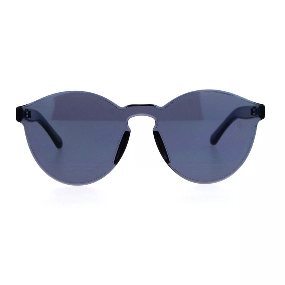 UV400 Rimless Flat Lens Sunglasses One Thick Translucent round Lens Frame US Top
