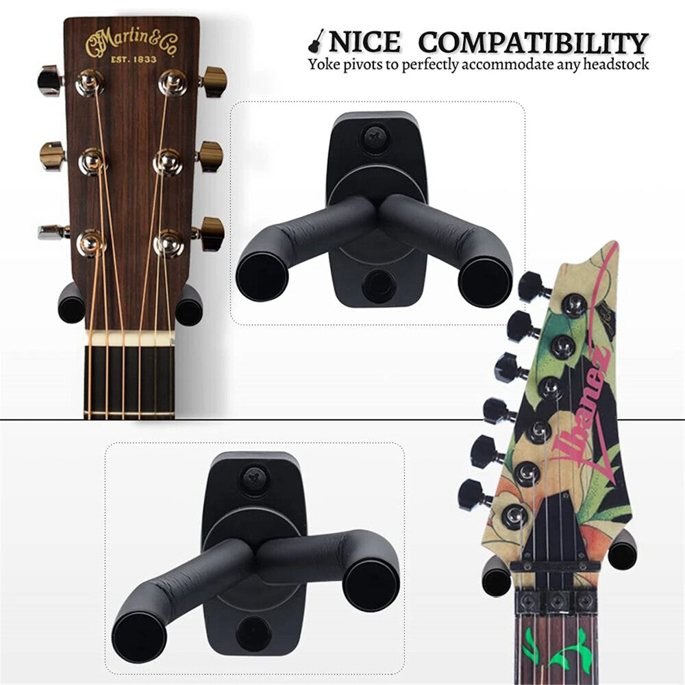 10 PCS Guitar Hangers Hook Holder Wall Mount Lock Hanging Display Instrument US