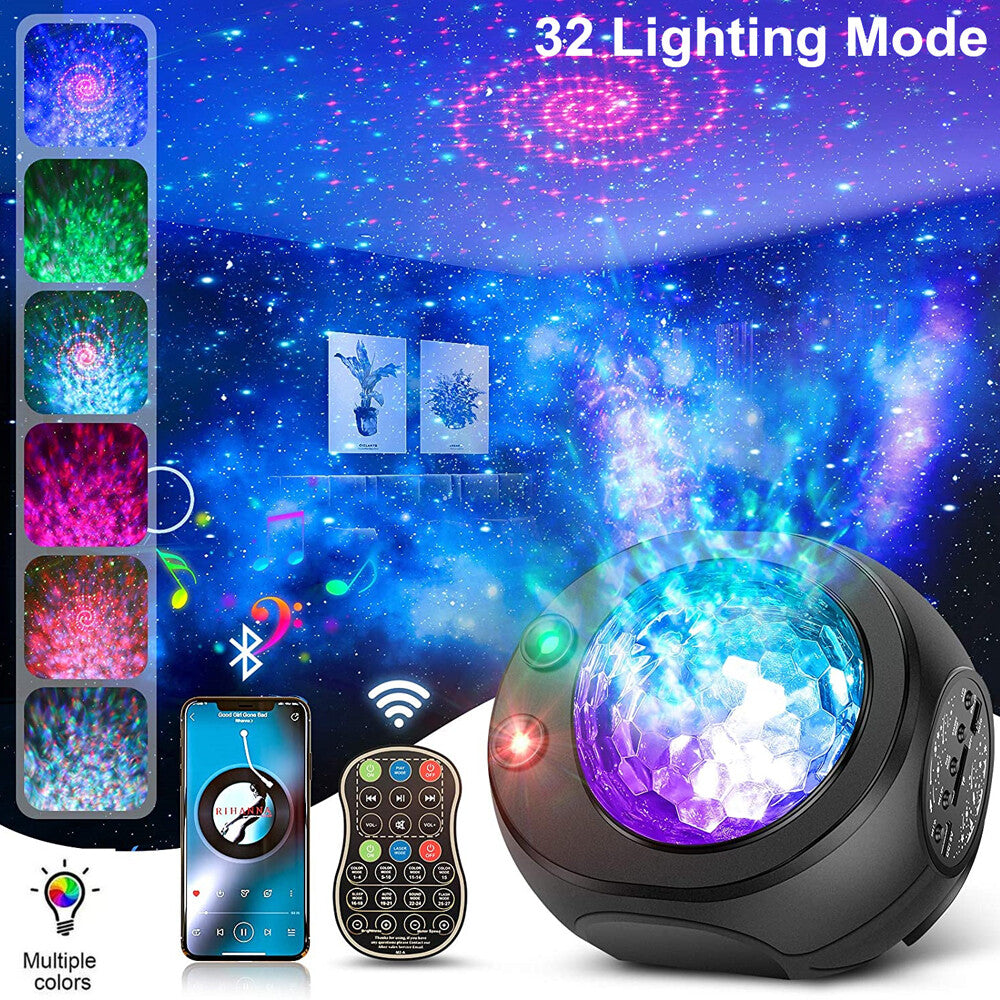 Galaxy Projector Starry Sky Night Light Ocean Star Party Speaker LED Lamp Remote