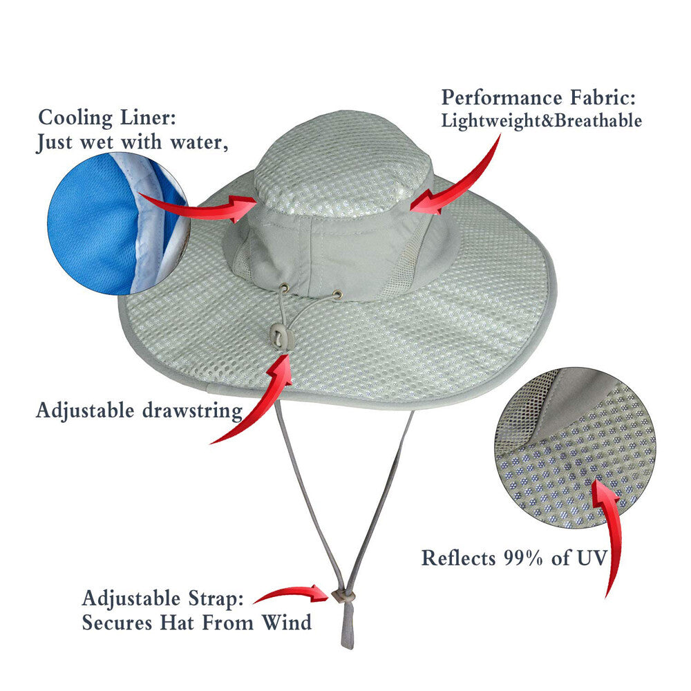 Evaporative Cooling Bucket Hat Hydro W/ UV Protection Cooler Arctic Caps US